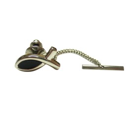 Black and Silver Toned Religious Jesus Ichthys Fish Tie Tack