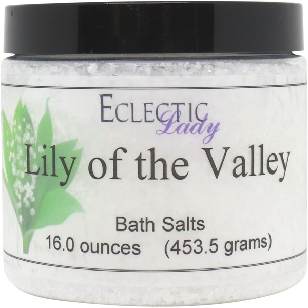 Lily Of The Valley Bath Salts by Eclectic Lady, 16 ounces