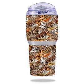 MightySkins Skin Compatible with Pelican Tumbler 22 oz – Pheasant Feathers | Protective, Durable, and Unique Vinyl Decal wrap Cover | Easy to Apply, Remove, and Change Styles | Made in The USA