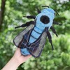 Frankiezhou Home Blue Bee Plush Toy, Lifelike Blue Bee 11in