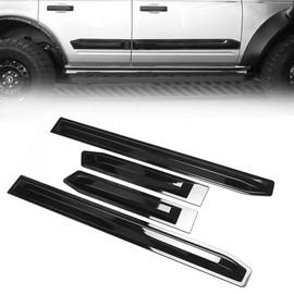 Door Sill Protector fits Bronco 4 Door 2021+, Black Rubber Door Sill Guard Kit, Door Entry Edge Threshold Protection Against Scratch Slip, Direct Sticker Door Sill Decor, 4PCS