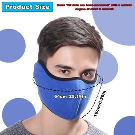 LYQQY Winter Windproof Mask, 2 Pieces, Winter Cold Proof Mask, Outdoor Sports, Windproof, Ski Face Mask, Windproof, Anti-Dust, Motorcycle Mask for Motorcycle, Cycling, Skiing, Black, Blue