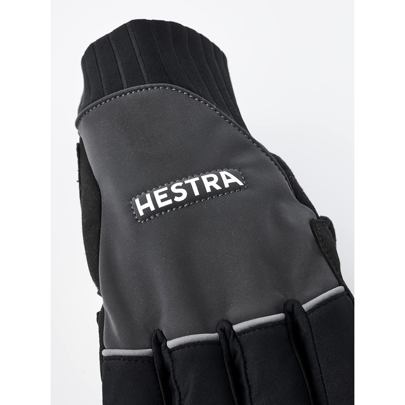 HESTRA Unisex Bike Reflective Long 5 Finger Gloves Black 6
