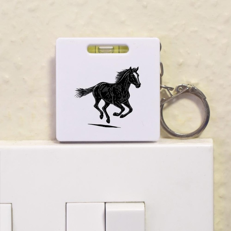 'Horse Running ' Keyring Tape Measure/Spirit Level Tool (KM00041311)