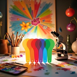 6Pcs Color Learning Paddles, Transparent Filter Plates, Science Education and Montessori Teaching Tools