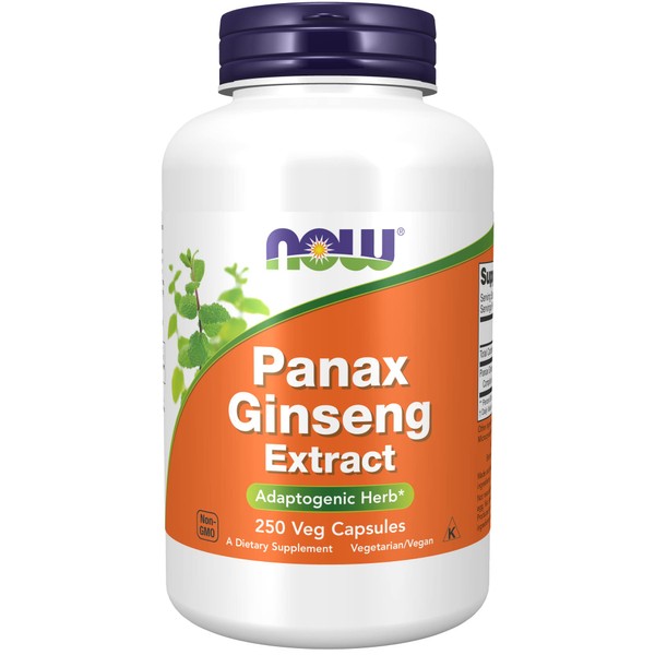 NOW Supplements, Panax Ginseng (Root) 500 mg, Adaptogenic Herb*, 250 Veg Capsules