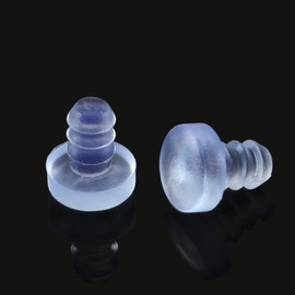 bnafes 100 Pcs Glass Table Top Bumpers Soft Stem Bumper Anti Collision Embedded Rubber Bumpers Cabinet Door Bumpers for Patio Table Glass Table Top, Fits 3/16 Inch Holes