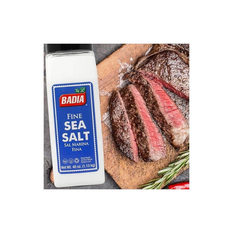 Badia Sal Marina Finamente Molida, 40 Oz - Pura Y