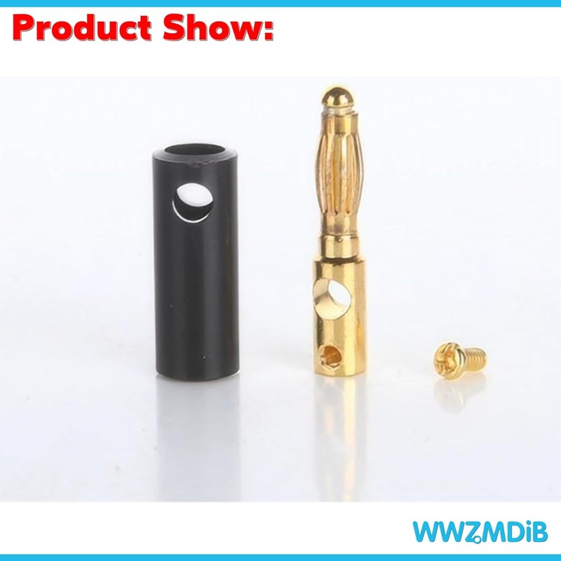 WWZMDiB 4mm Banana Plugs Stackable Connectors for Speaker Wire (12Pcs/6pair