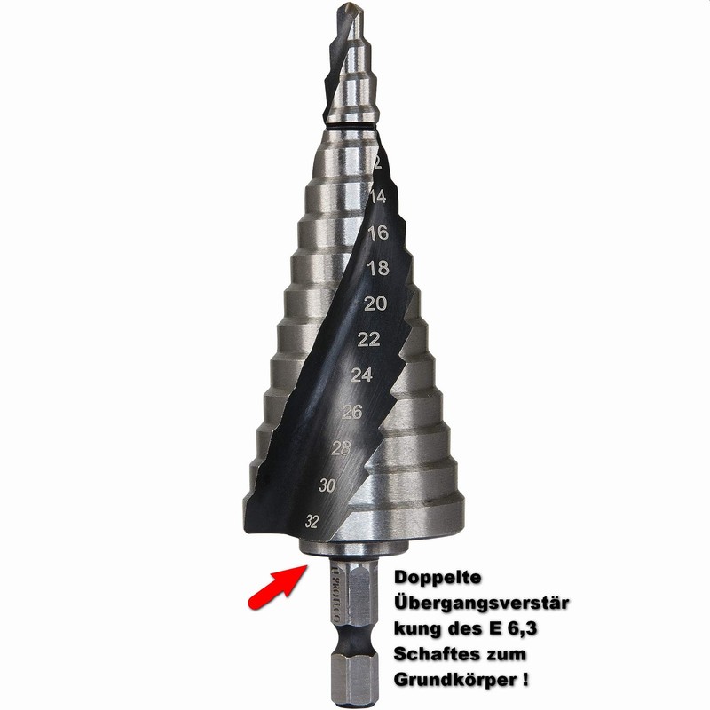 Proteco-Werkzeug® HSS Titanium TIN TiALN Professional Step Drill Cone Drill