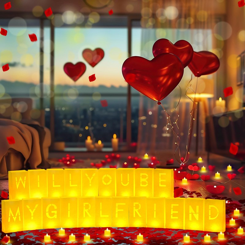 Aurelema 6093 Pcs Will You Be My Girlfriend Light up