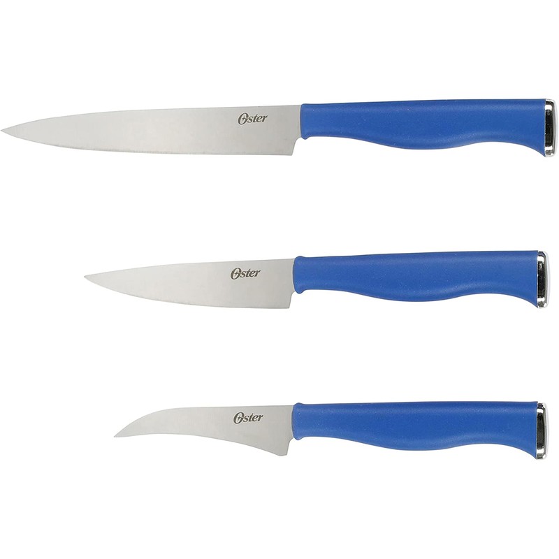 Oster Langmore 15-Piece Stainless Steel Cutlery Knife Block Set with