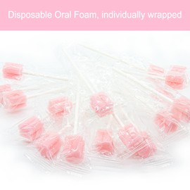 (250 PCS) JIESI Sterile Sponge Mouth Swabs(Pink)