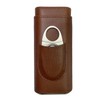 Cigar Case with 3 Tubes, Cigar Box with Cigar Cutter,