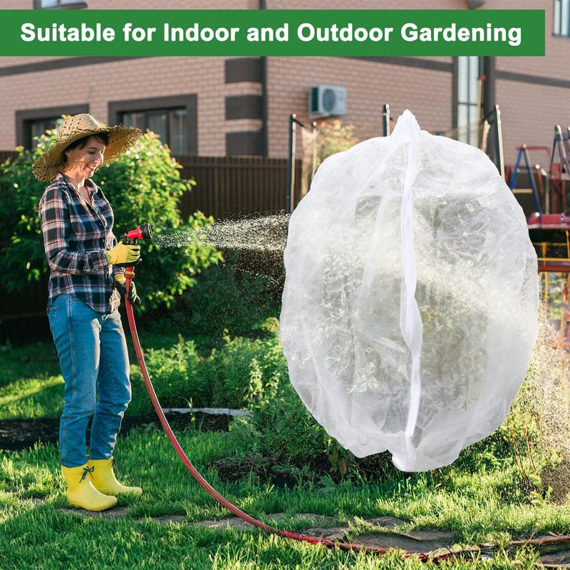 4 Pack Fruit Tree Netting with Zipper & Drawstring, Ultra
