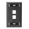 Leviton QuickPort Wallplate with ID Window, Single Gang, 2-Port, 42080-2ES,