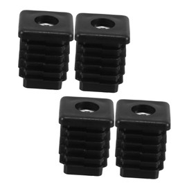 Operitacx 4pcs Square Tube Foot Pad Height Increase Plugs Threaded Easy Installation for Furniture Machinery Electronics