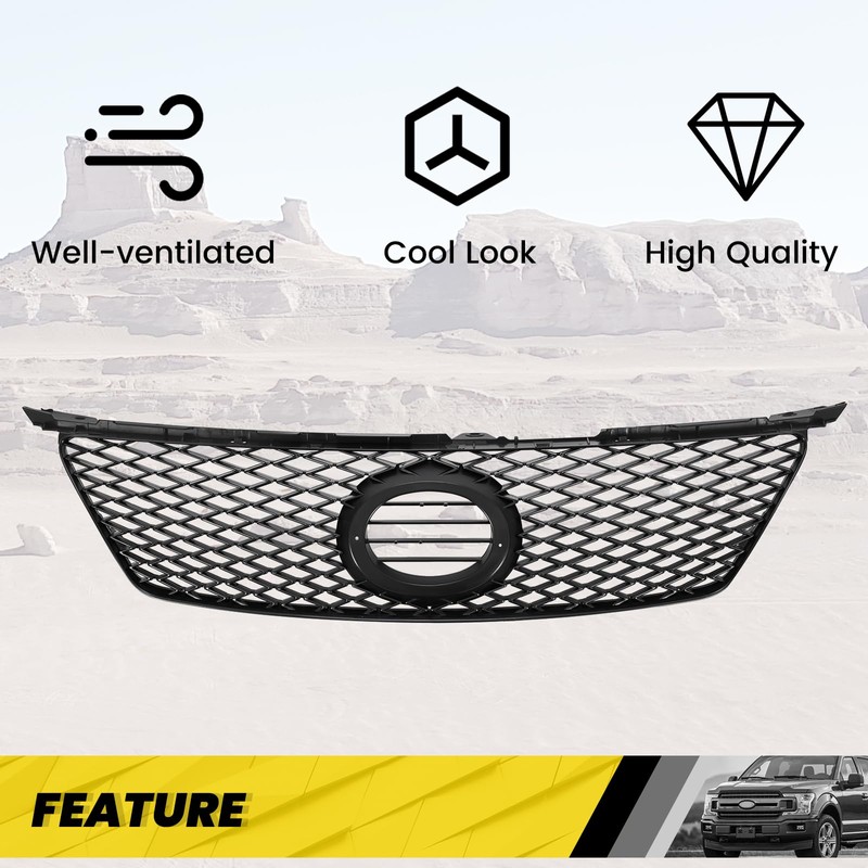 KUAFU Front Grill Compatible with 2006 2007 2008 Lexus IS250