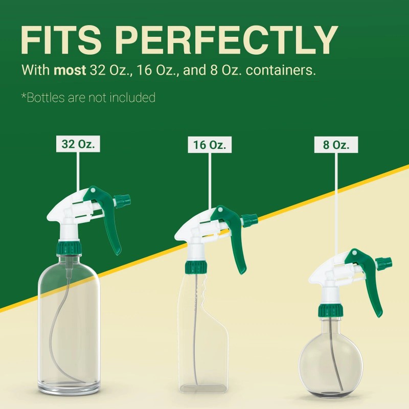 Heluva Green Spray Bottle Nozzle Replacement, Bottle Tops Only -