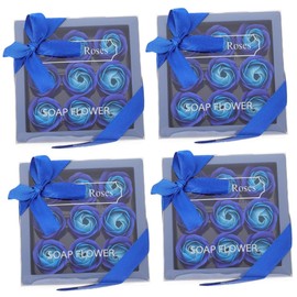 Beavorty 4 Boxes Unique Soap Flower Box Flower Soap Present Set Romantic Anniversary Mother's Day Valentine's Day