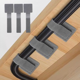 IFNOW 60 Pack Hook and Loop Cable Ties - Reusable Self-Adhesive Organizers for Under Desk Cord Management, Desk Wire Organizer (3.6x1.2in, Gray)