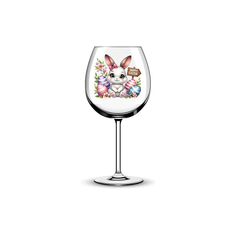 x12 Rabbit Easter Bunny Glass Vinyl Decal Stickers Colour ol490