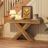 LITTLE TREE Console Table, 55-Inch Entryway Table, X-Shaped Design Narrow
