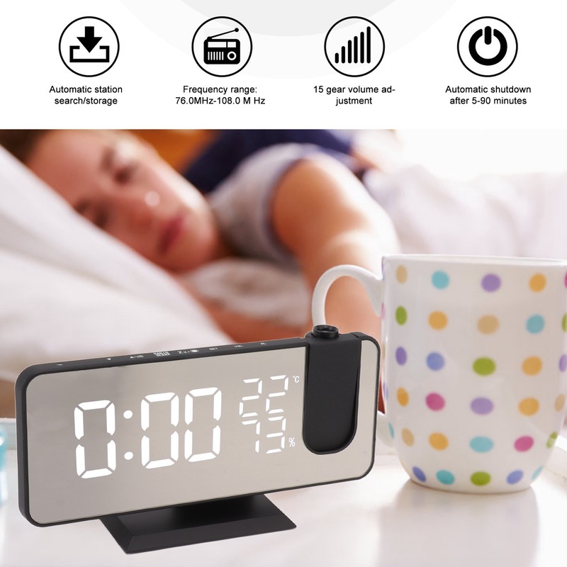 FM Radio LED Digital Smart Alarm Clock LED Digital Projection