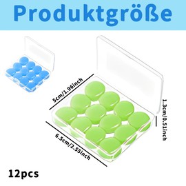 Silikon Ohrstöpsel zum Schlafen und Schwimmen, 24 Stück wiederverwendbare Ohrenstöpsel, Lärmschutz für Ruhe und Entspannung, Ideal für Reisen und Alltag, Inklusive Aufbewahrungsbox