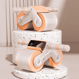 Ab Wheel Roller for Core Workout, Smartsaker Ab Wheel Roller with Phone Holder, Coreflex 4d Ab Wheel Roller for Office, Home, Outdoor, Orange