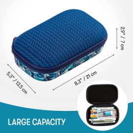 ZIPIT Mesh Pencil Case/Large Pencil Case for School and Office/Case with Organiser for Kids/Pencil Case Blue
