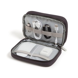 U Brands Dual Zip Canvas Tech Organizer Pouch, 7.8" x 5" Cord Organizer, Computer Accessories, Travel Essentials, Travel Gifts for Men Who Have Everything, Electronics, Slate Gray