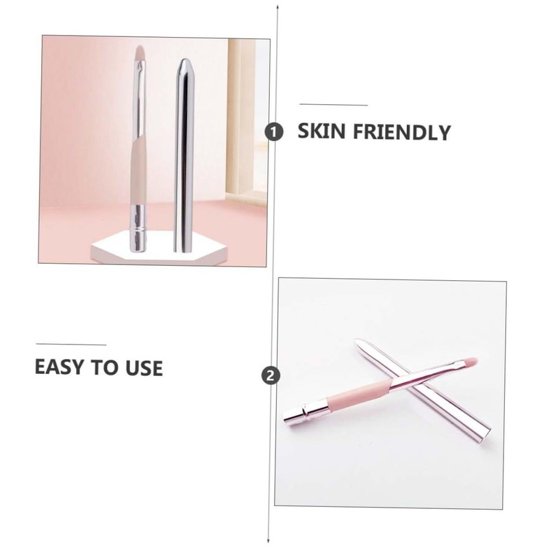Healvian Portable Lip Gloss Brush with Synthetic Bristles Makeup Applicator