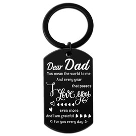 First Time Dad Gifts for Daddy Birthday Gift from Daughter Son Kids Best Older Dad Ever Awesome Sentimental Key Chain Father of The Bride Fathers Day Christams Stocking Stuffers for Him Men Adults
