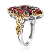 Shop LC Red Garnet Platinum 18K Yellow Gold Plated Cluster