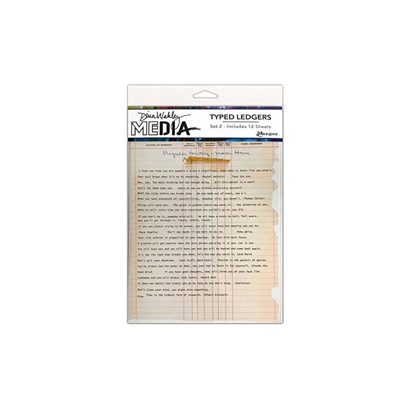 Ranger Dina Wakley Media Set 2 TYPED LEDGERS 12/SHT