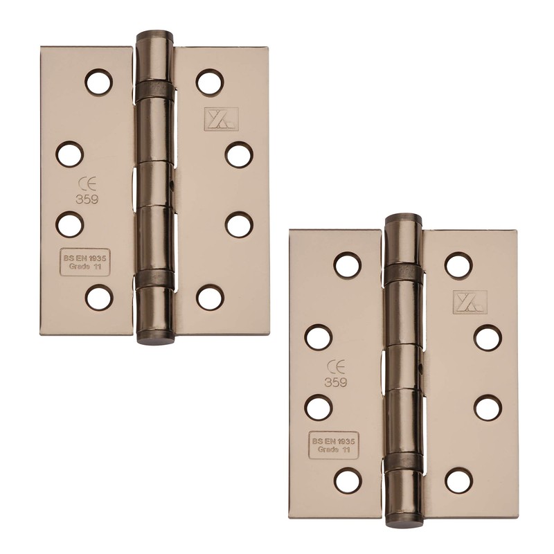 Excel XL869-BLNK Pair of 4" Grade 11 Door Hinges, Black