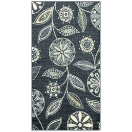Maples Rugs Reggie Floral Area Rug - Made in USA - Washable, Non Slip Mats for Living Room, Bedroom, and Office, 3'4" x 6', Persian Blue
