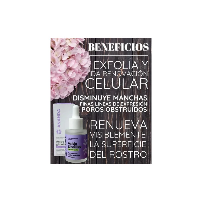 Suero Facial Acido Glicolico Exfolia Antimanchas 30ml Ananda