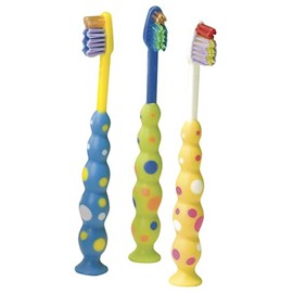 Child Suction Cup Toothbrush, 144 Individually Wrapped Toothbrushes