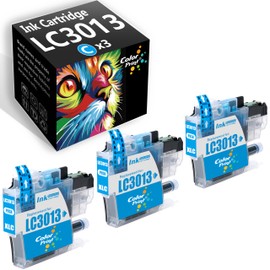 Color Print Compatible LC3013 Cyan Ink Cartridge Replacement for Brother LC3013XL LC3011 LC-3013XL LC3013C for MFC-J497DW MFC-J690DW MFC J690DW J497DW MFC-J491DW MFC-J895DW Printer (3-Pack, Cyan)