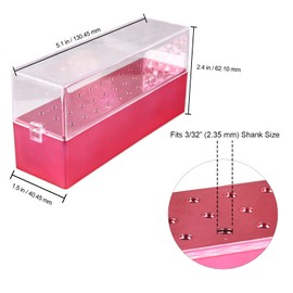 PANA - Soporte para brocas de uñas, organizador de almacenamiento, a prueba de polvo, herramientas para uso doméstico o salón de uñas, (30 agujeros, oro rosa)