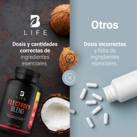 Electrolitos Con Polvo De Agua De Coco 150 Capsulas. Electroly Blend. B Life