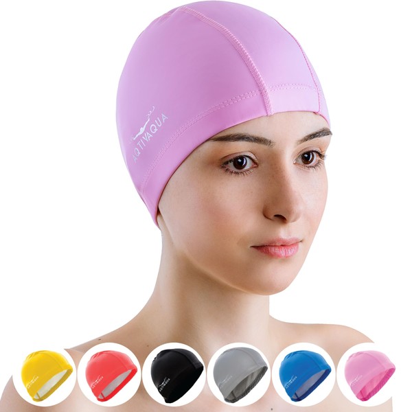 Spandex Swim Cap with Protective Layer // Comfortable Swimming Caps