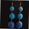 FOMIYES Bohemian Ball Drop Earrings with Thread Design Lightweight Dangle