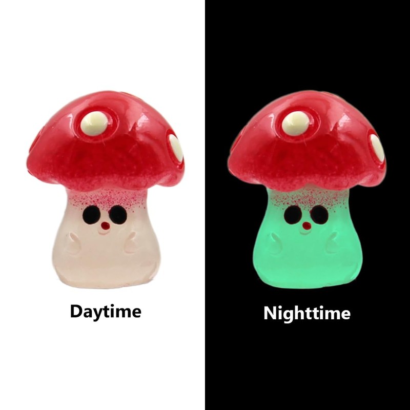 Glow in The Dark Mushroom Family Hinge Heads - Door