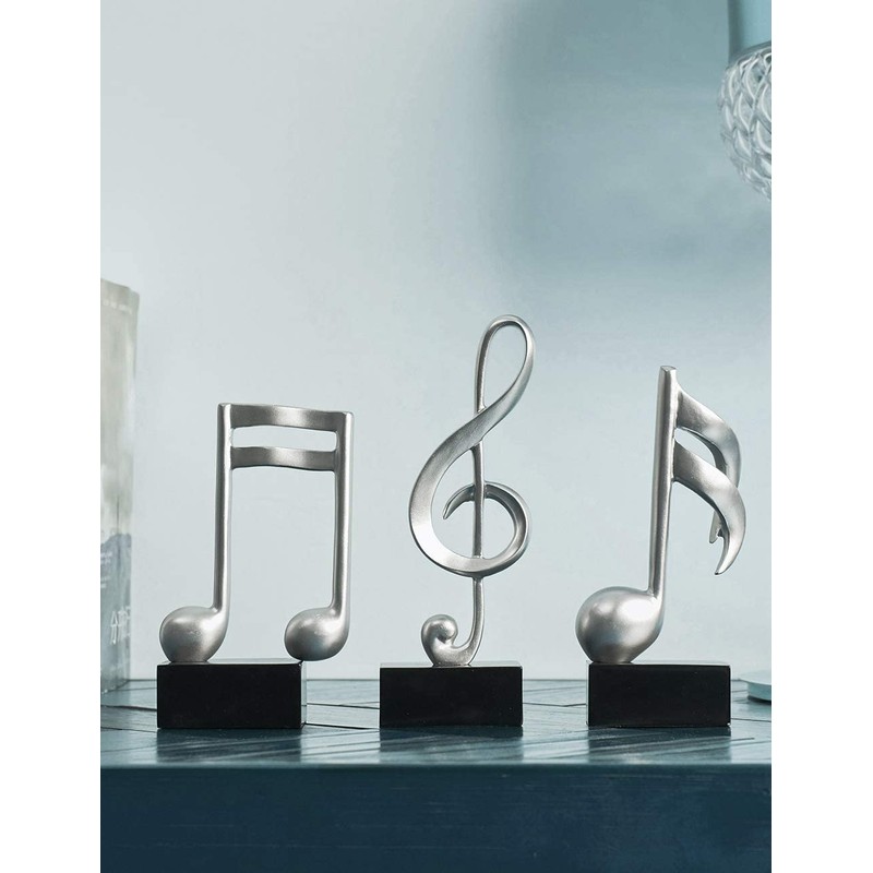 Amoy-Art 3 x Decorative Sculptures Music Note Figures Treble Clef