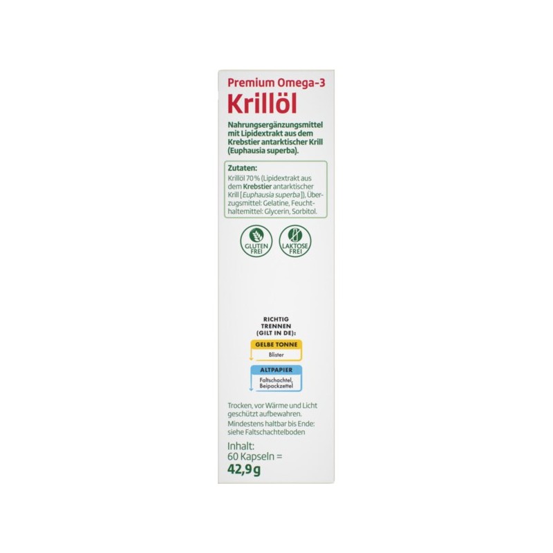 로스만 알타파마 오메가-3 크릴오일 프리미엄 60캡슐 42.9g Rosman Altapharma Omega-3