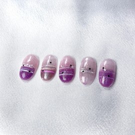 Cozy knit barcode nail - Stiletto / 포근 니트 바코드네일 - 스틸레토