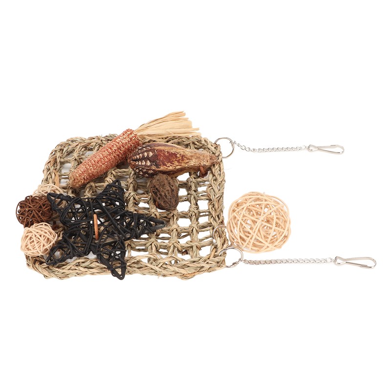 Bird Foraging Wall Toy Safety Parrot Woven Hanging Mat Climbing